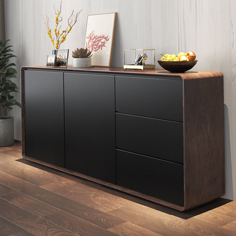 Modern & Contemporary Wood Dining Buffet with Cabinets and Drawers