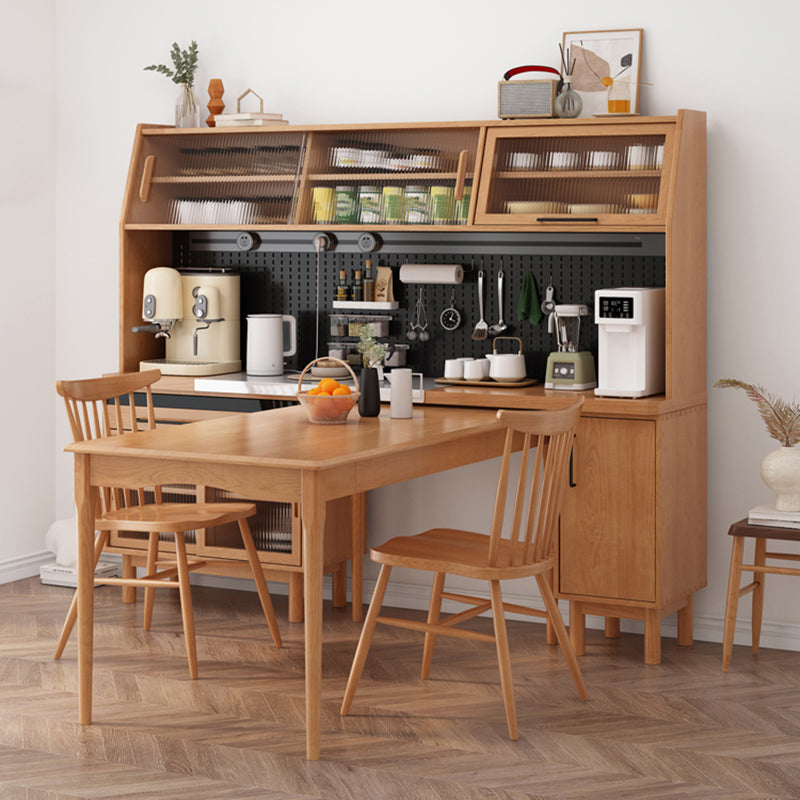 Contemporary Style Solid Wood Dining Buffet with Cabinets and Drawer