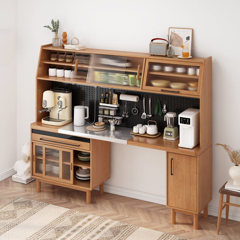 Contemporary Style Solid Wood Dining Buffet with Cabinets and Drawer