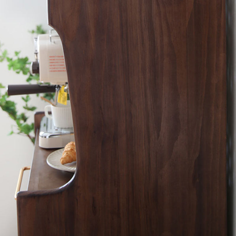 Traditional Glass Doors Solid Wood Storage Cabinet for Dining Room