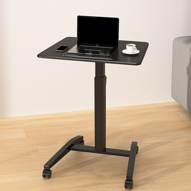 Rectangular Shaped Office Standing Desk Wood in Black/White with Caster Wheels