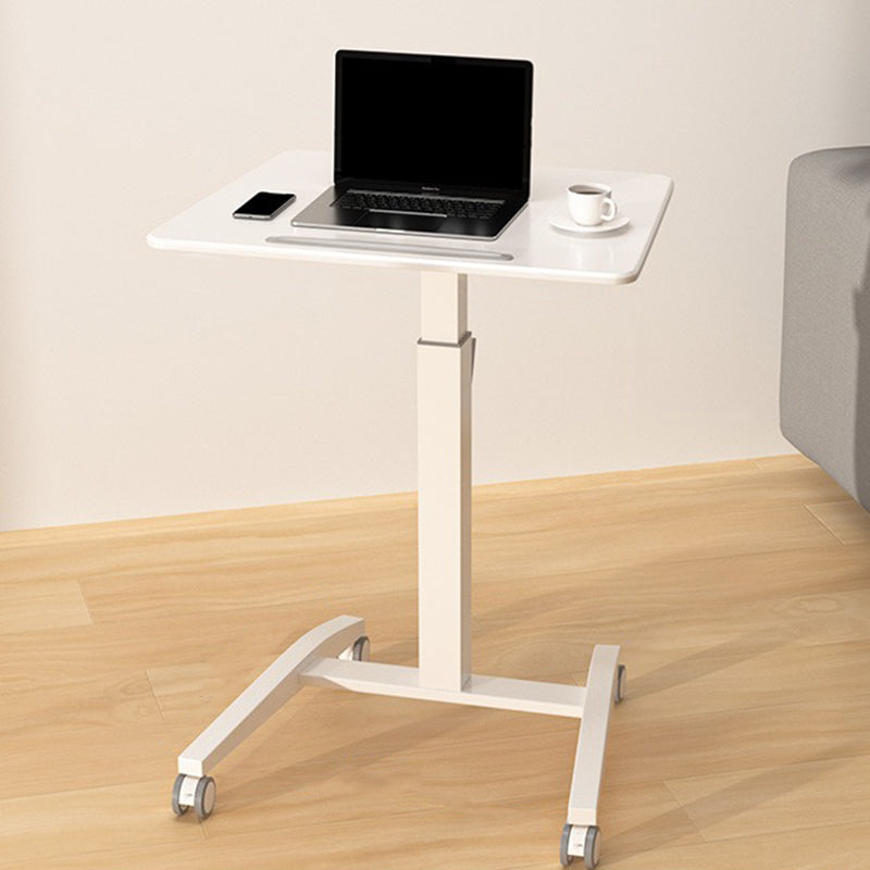 Rectangular Shaped Office Standing Desk Wood in Black/White with Caster Wheels