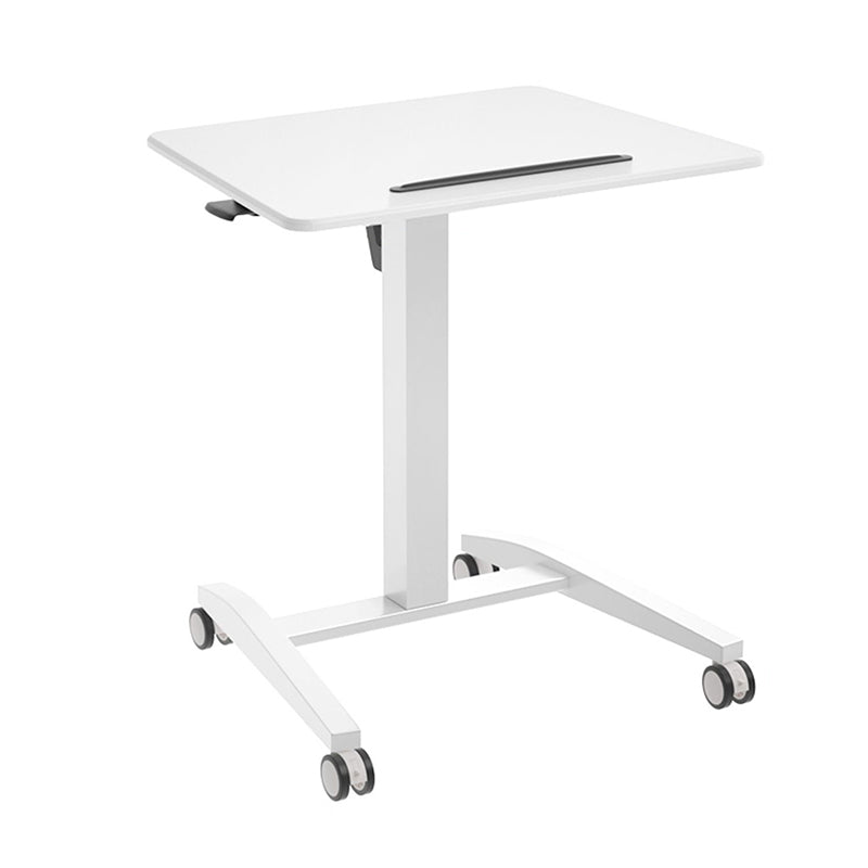 Rectangular Shaped Office Standing Desk Wood in Black/White with Caster Wheels