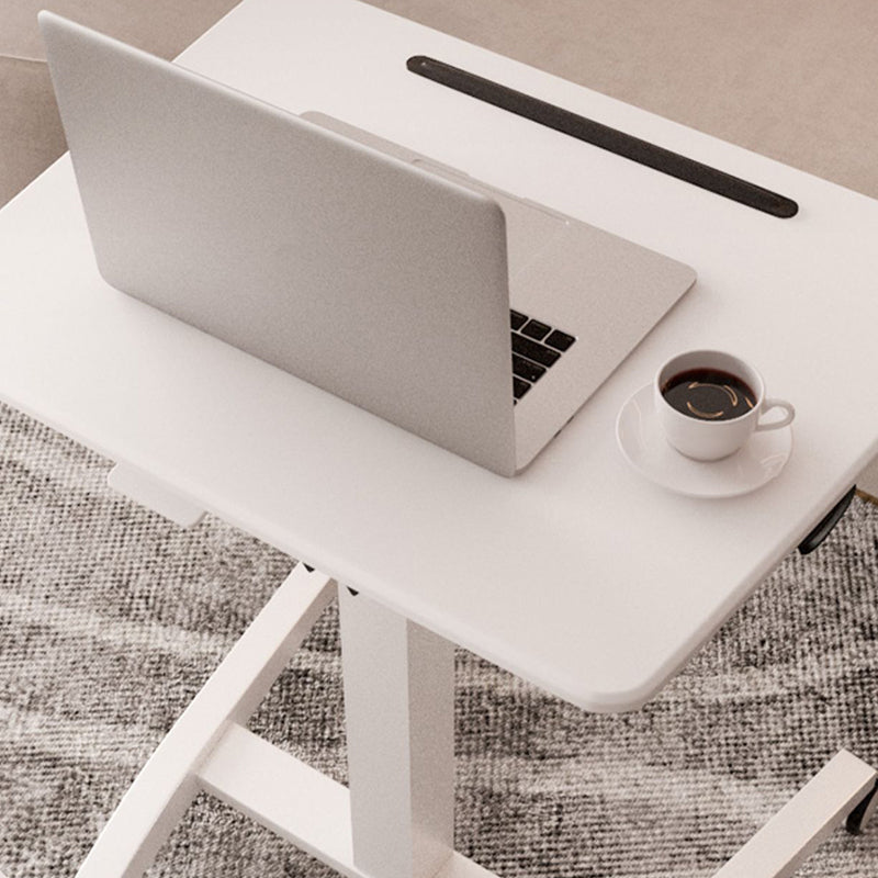 Rectangular Shaped Office Standing Desk Wood in Black/White with Caster Wheels