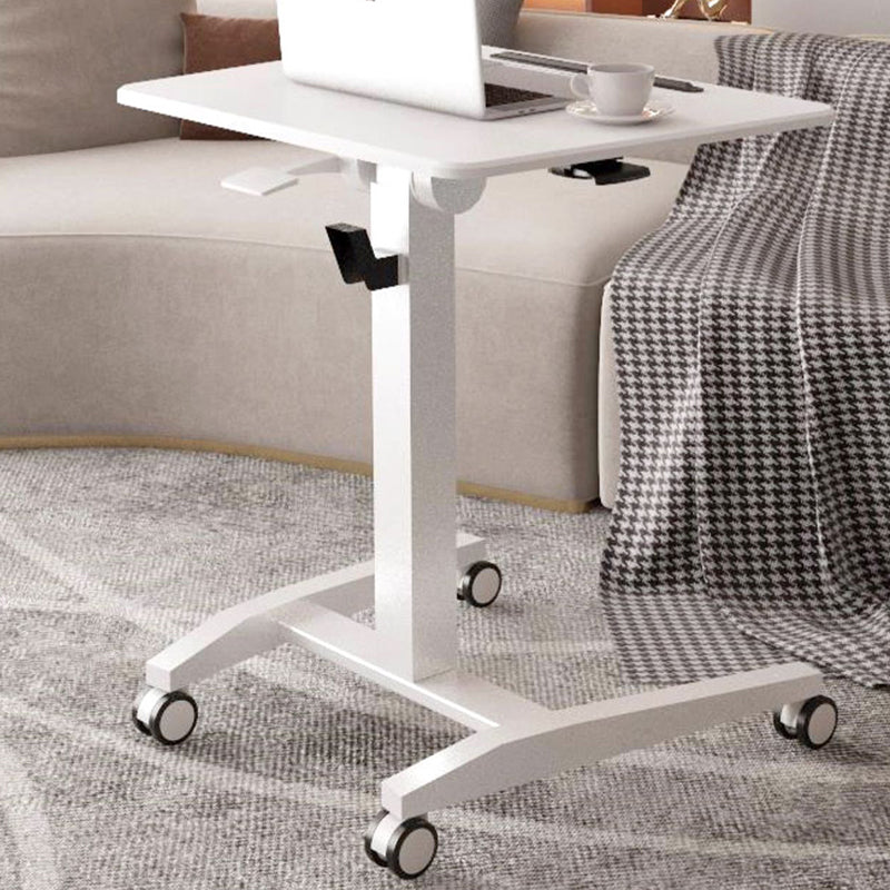 Rectangular Shaped Office Standing Desk Wood in Black/White with Caster Wheels