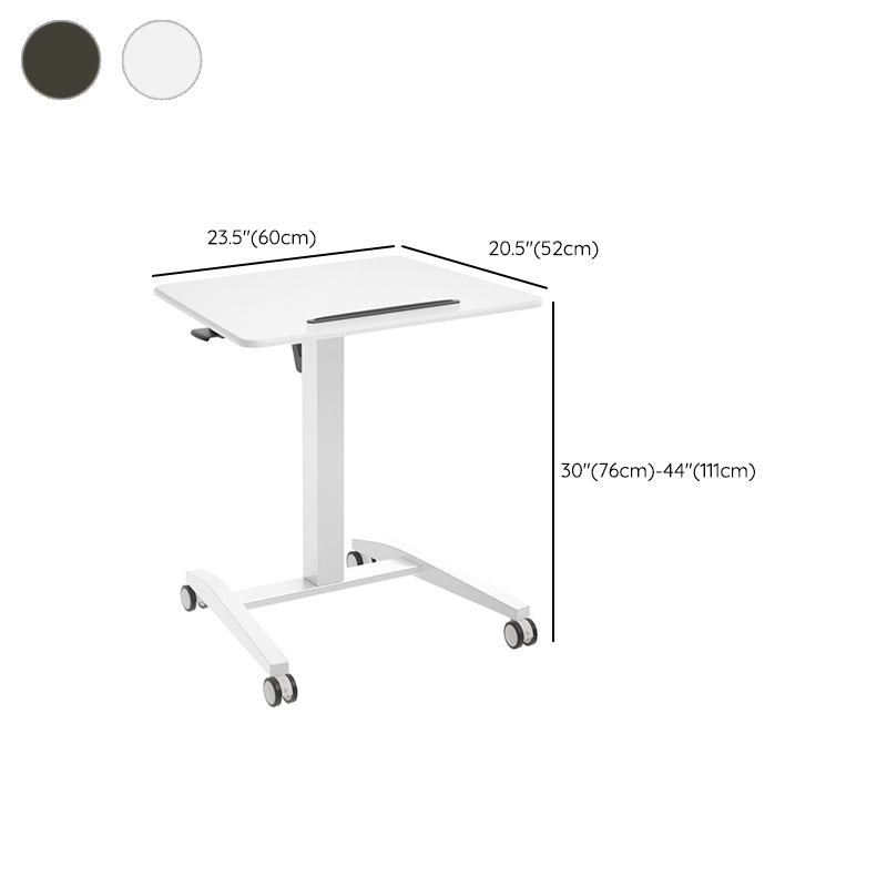 Rectangular Shaped Office Standing Desk Wood in Black/White with Caster Wheels