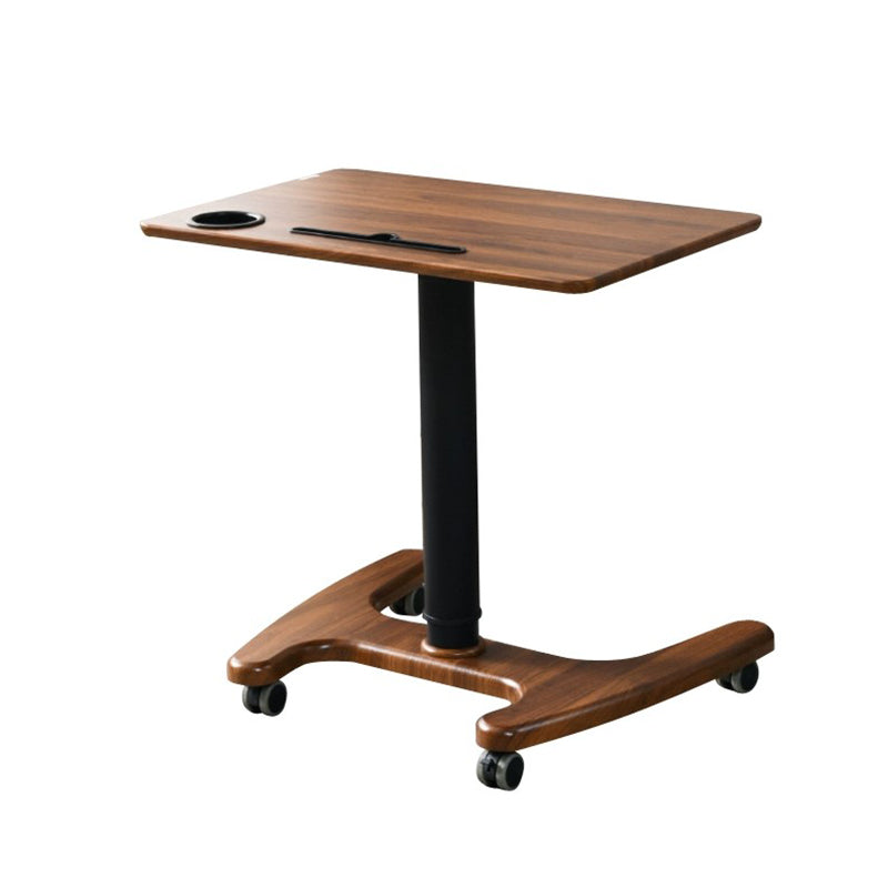 Rectangular Shaped Office Standing Desk Wood Folding in White/Brown