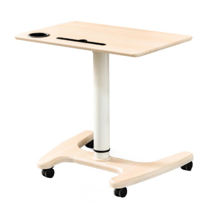 Rectangular Shaped Office Standing Desk Wood Folding in White/Brown