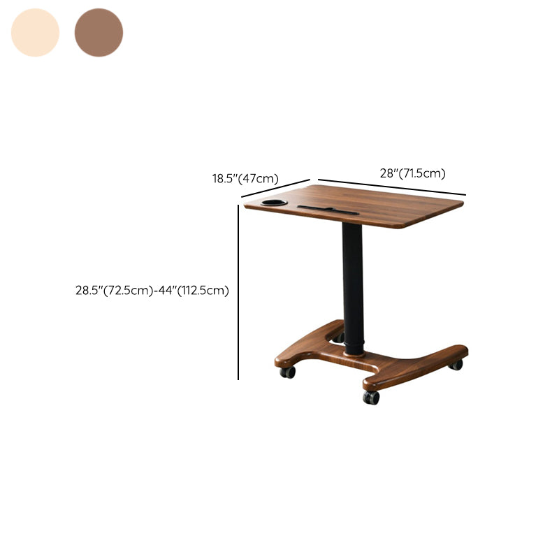 Rectangular Shaped Office Standing Desk Wood Folding in White/Brown