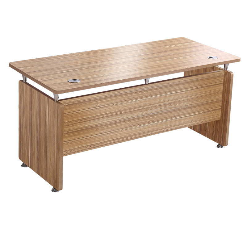 Rectangular Shaped Office Desk Wood with 0/3 Drawers in Natural/Brown