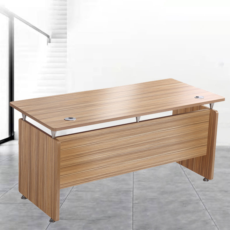 Rectangular Shaped Office Desk Wood with 0/3 Drawers in Natural/Brown