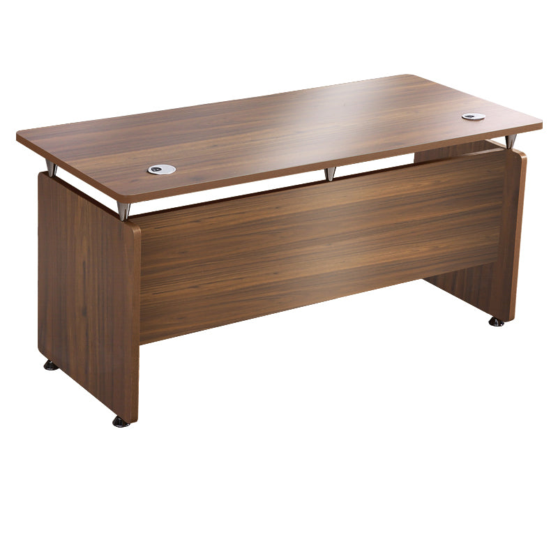 Rectangular Shaped Office Desk Wood with 0/3 Drawers in Natural/Brown