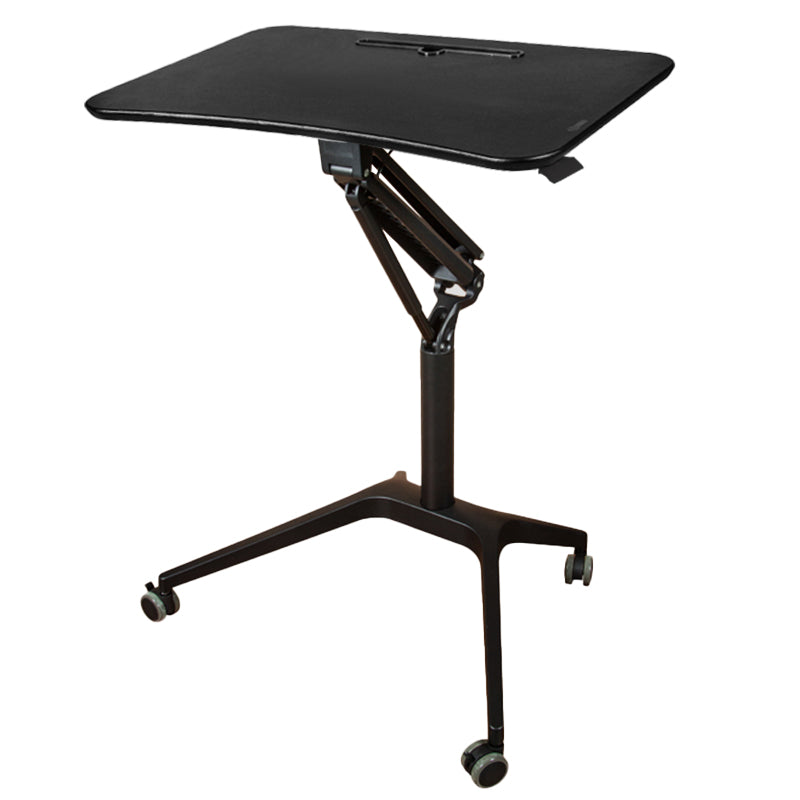 Rectangular Shaped Standing Desk Wood Adjustable with Aluminium Legs