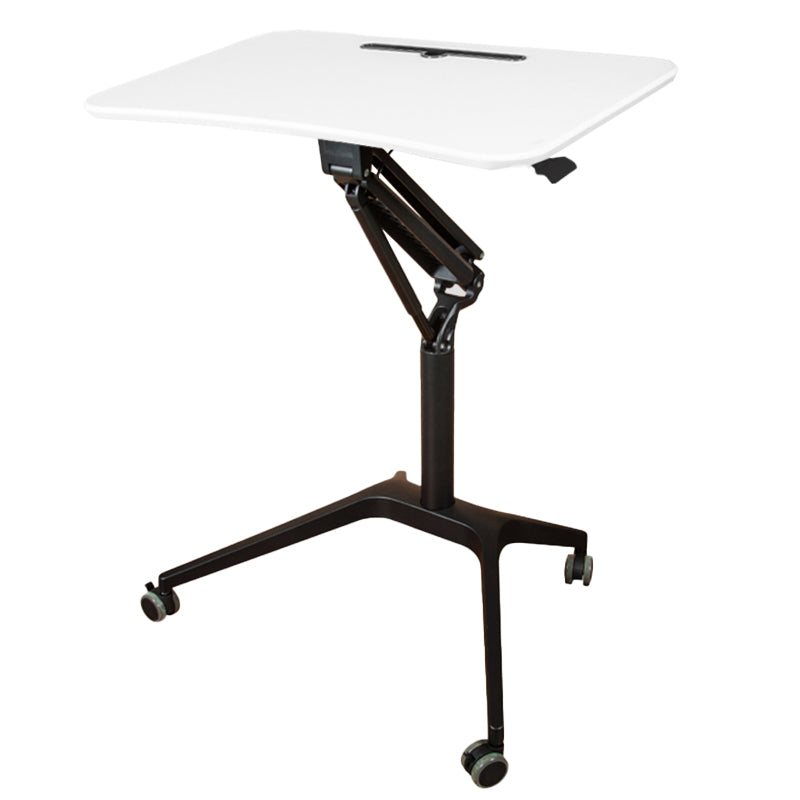 Rectangular Shaped Standing Desk Wood Adjustable with Aluminium Legs