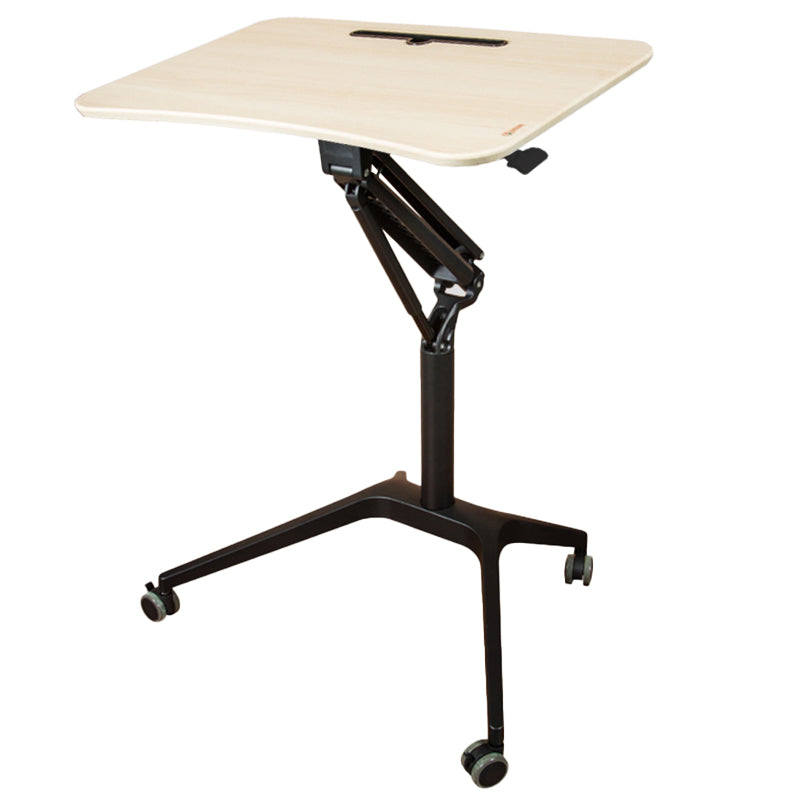 Rectangular Shaped Standing Desk Wood Adjustable with Aluminium Legs