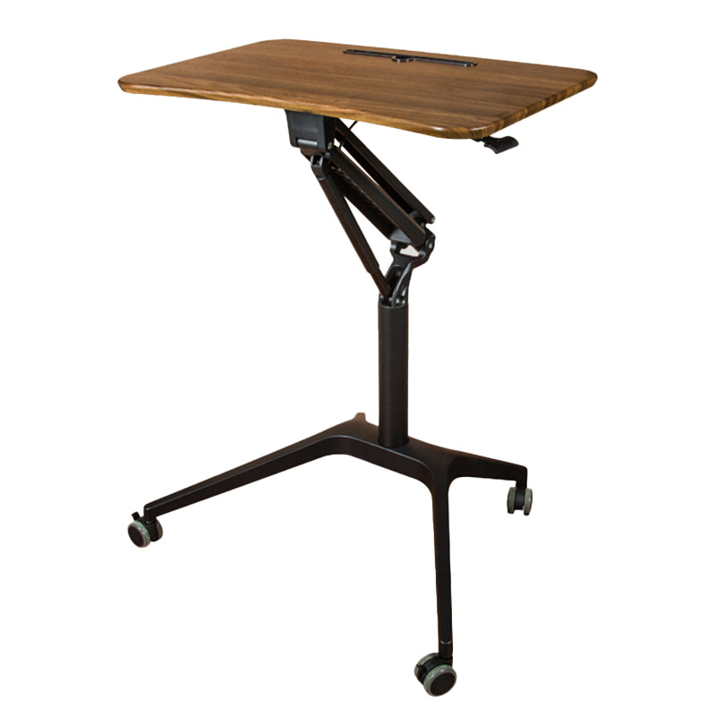 Rectangular Shaped Standing Desk Wood Adjustable with Aluminium Legs