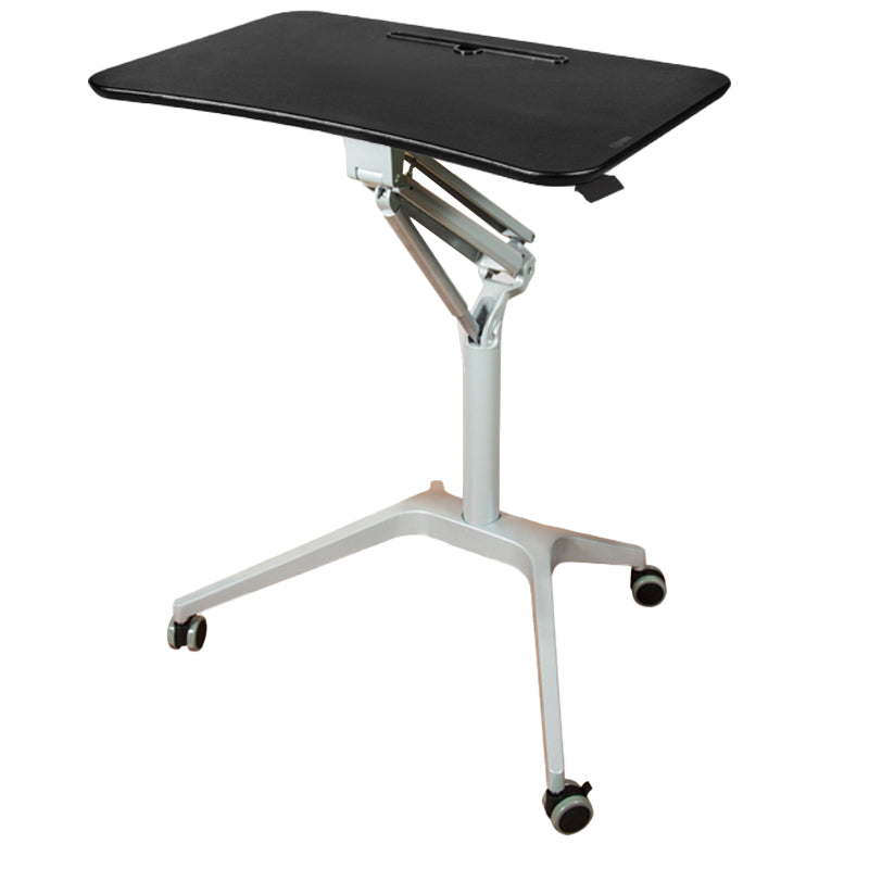 Rectangular Shaped Standing Desk Wood Adjustable with Aluminium Legs