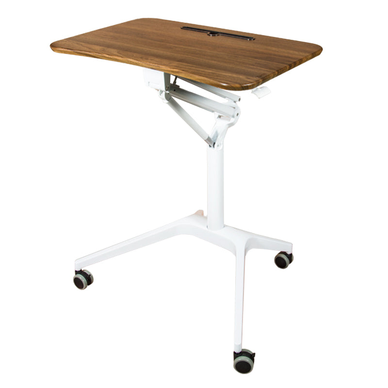 Rectangular Shaped Standing Desk Wood Adjustable with Aluminium Legs