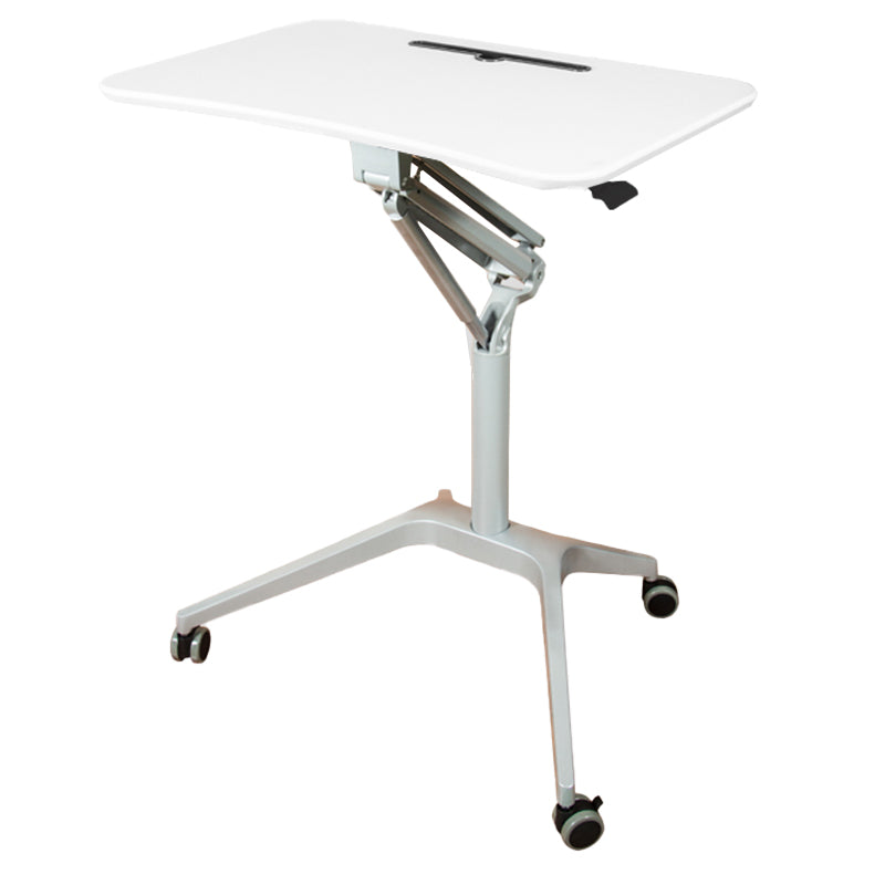 Rectangular Shaped Standing Desk Wood Adjustable with Aluminium Legs