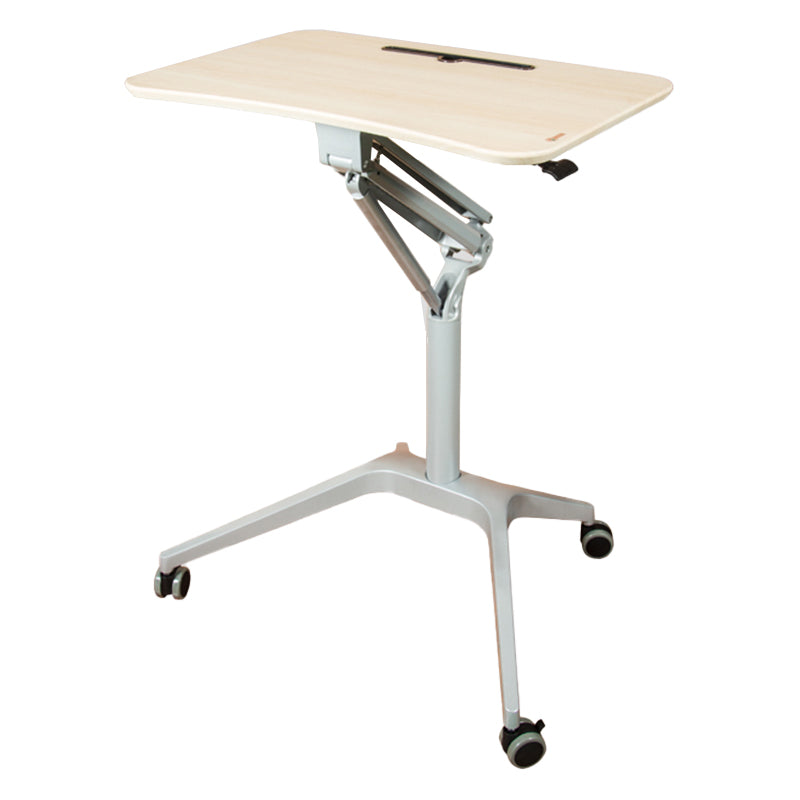 Rectangular Shaped Standing Desk Wood Adjustable with Aluminium Legs