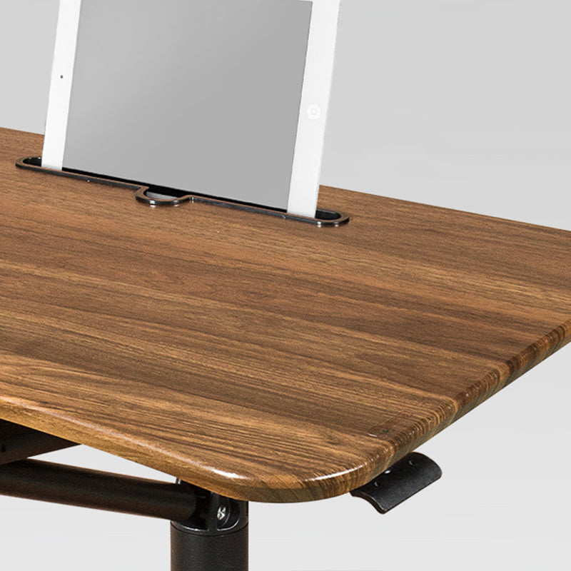 Rectangular Shaped Standing Desk Wood Adjustable with Aluminium Legs