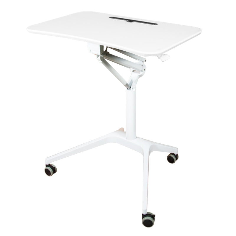 Rectangular Shaped Standing Desk Wood Adjustable with Aluminium Legs