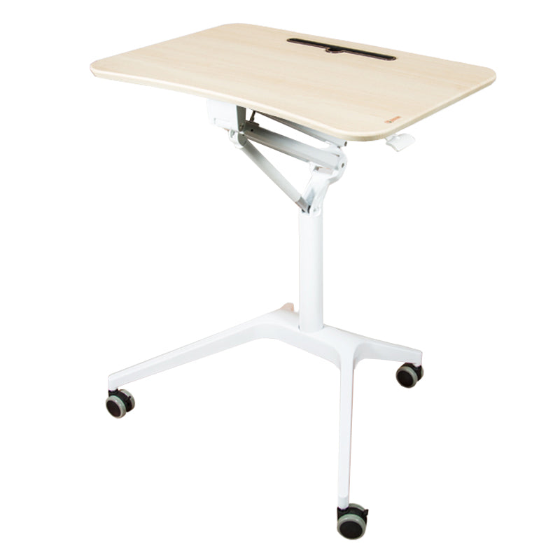 Rectangular Shaped Standing Desk Wood Adjustable with Aluminium Legs