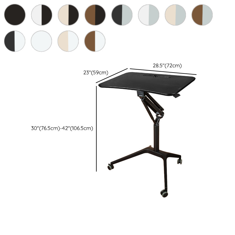 Rectangular Shaped Standing Desk Wood Adjustable with Aluminium Legs