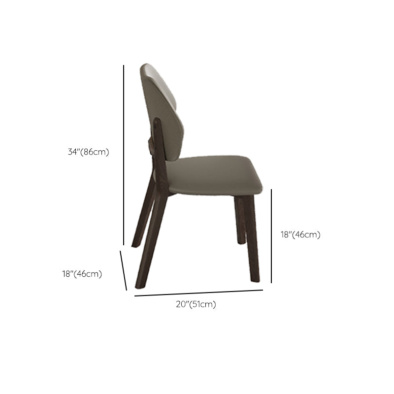 Modern Style Side Chair Upholstered Kitchen Dining Chairs with Wooden Base