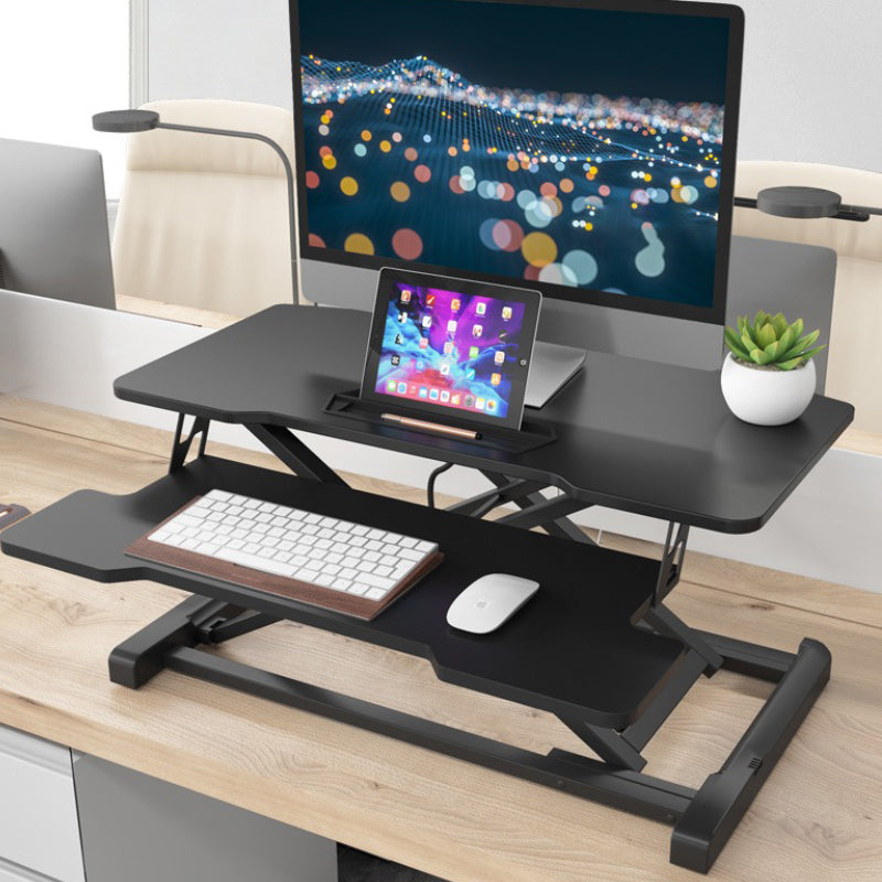 Folding Rectangular Shaped Office Laptop Table Wood in Black/White/Grey