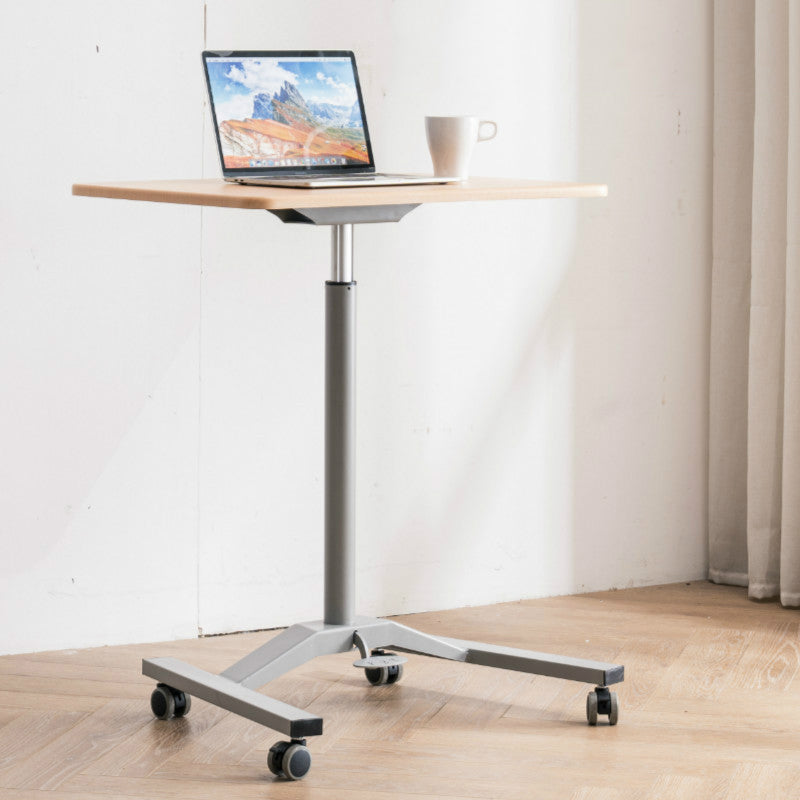 Rectangular Shaped Wood Office Writing Table Metal Legs with Wheels