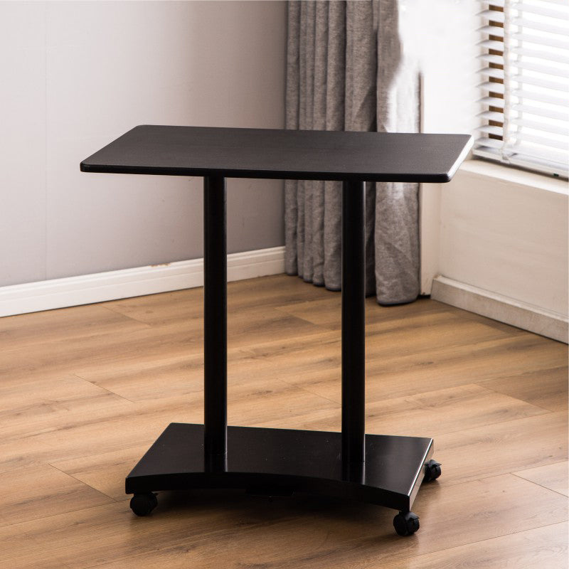 Rectangular Shaped Wood Office Writing Table Metal Legs with Wheels