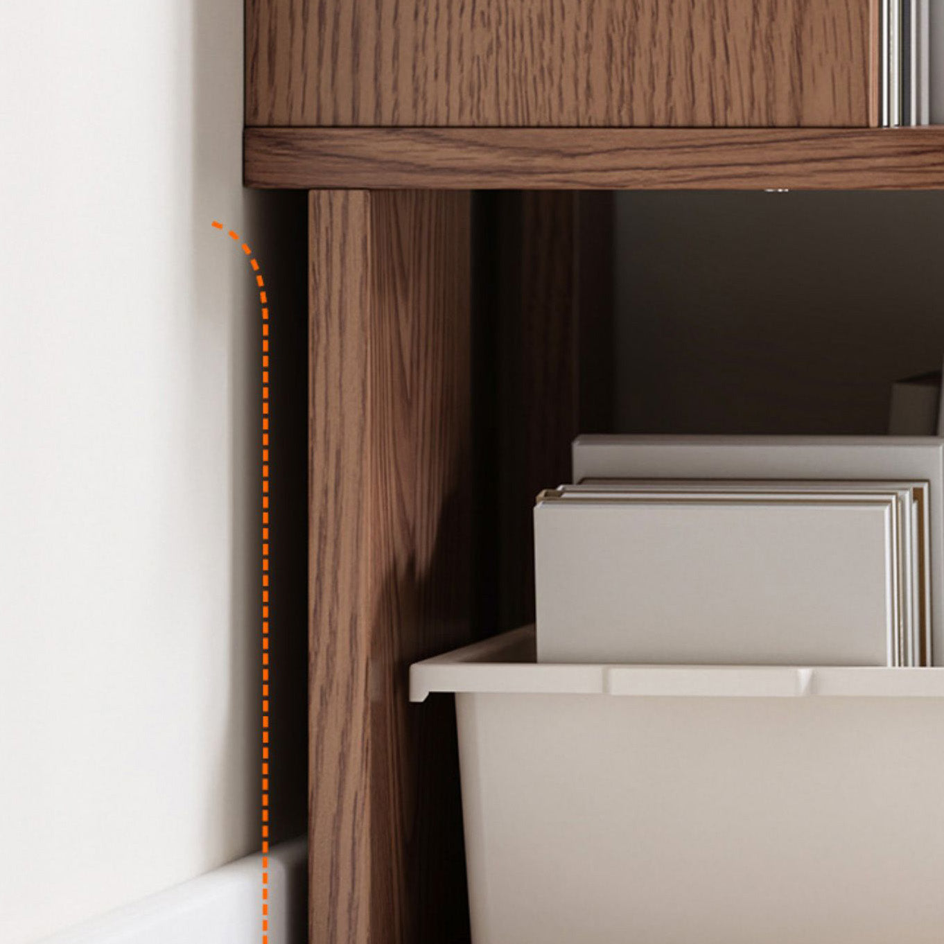 Scandinavian Open Back Shelf Bookcase with Shelves for Home Office