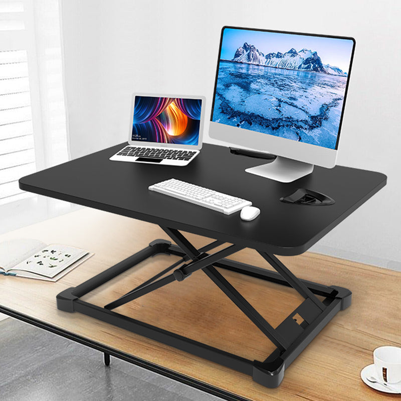 Adjustable Rectangular Shaped Standing Desk Steel in Black for Office