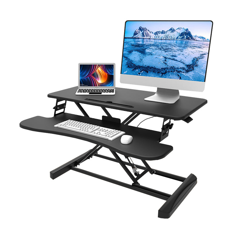 Adjustable Rectangular Shaped Standing Desk Steel in Black for Office