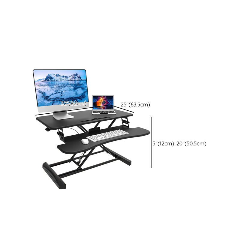 Adjustable Rectangular Shaped Standing Desk Steel in Black for Office