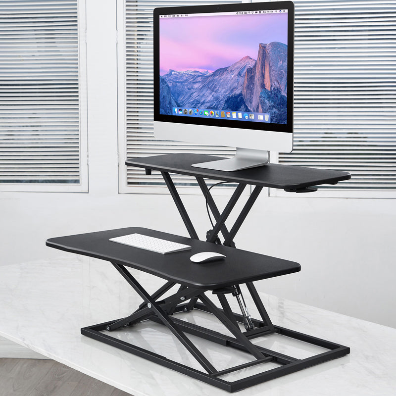 Folding Office Standing Desk Converter Rectangular Shaped in Black/White/Grey