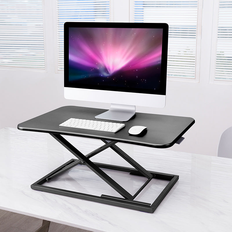 Folding Office Standing Desk Converter Rectangular Shaped in Black/White/Grey