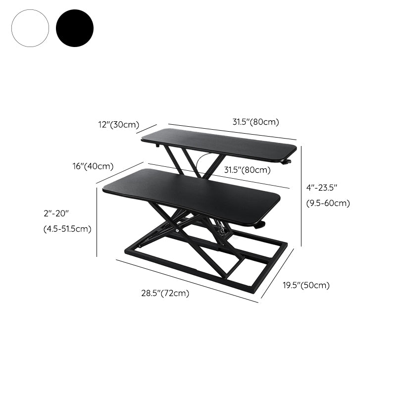 Folding Office Standing Desk Converter Rectangular Shaped in Black/White/Grey