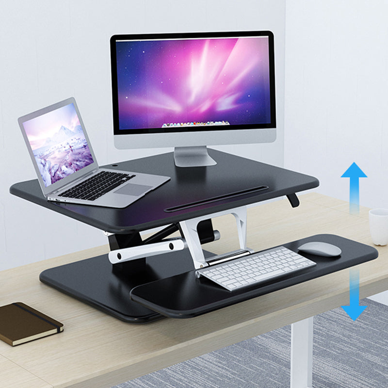 Rectangular Shaped Office Standing Desk Converter Wood in Black/White