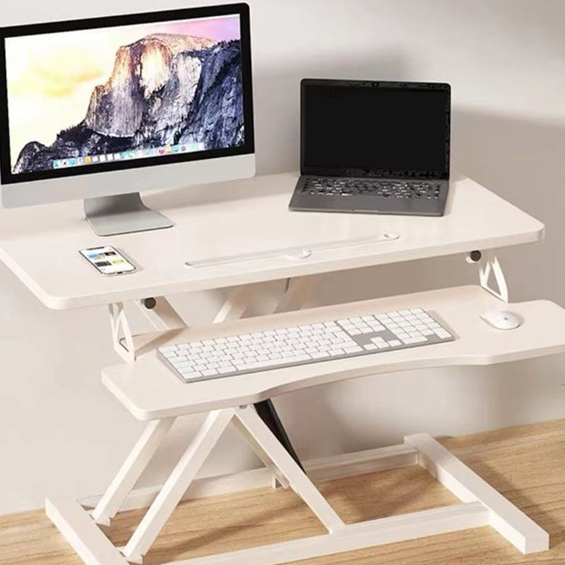 Rectangular Shaped Standing Desk Folding Wood Black/White for Office