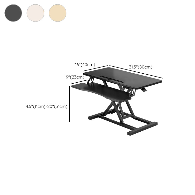 Rectangular Shaped Standing Desk Folding Wood Black/White for Office