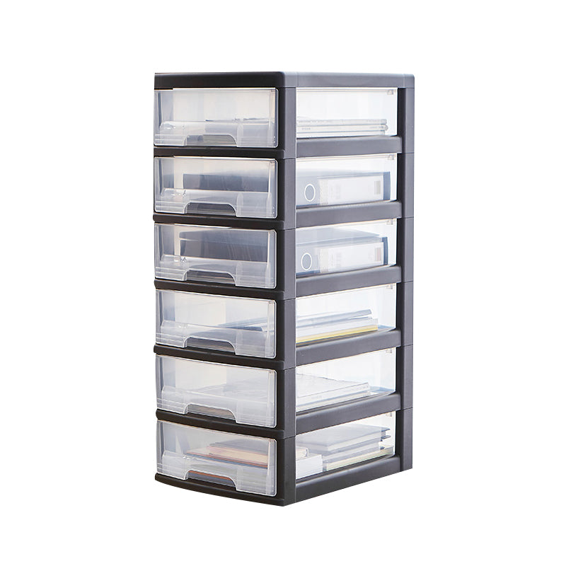 Modern Plastic Black Filing Cabinet with Drawers for Home and Office