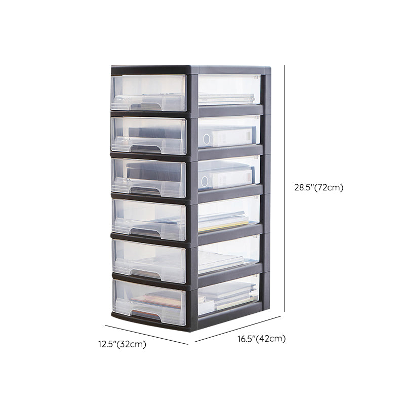 Modern Plastic Black Filing Cabinet with Drawers for Home and Office