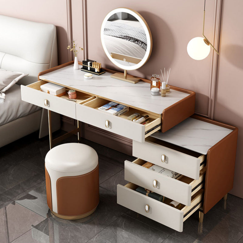 Contemporary White Bedroom Wooden Lighted Mirror Vanity Dressing Table