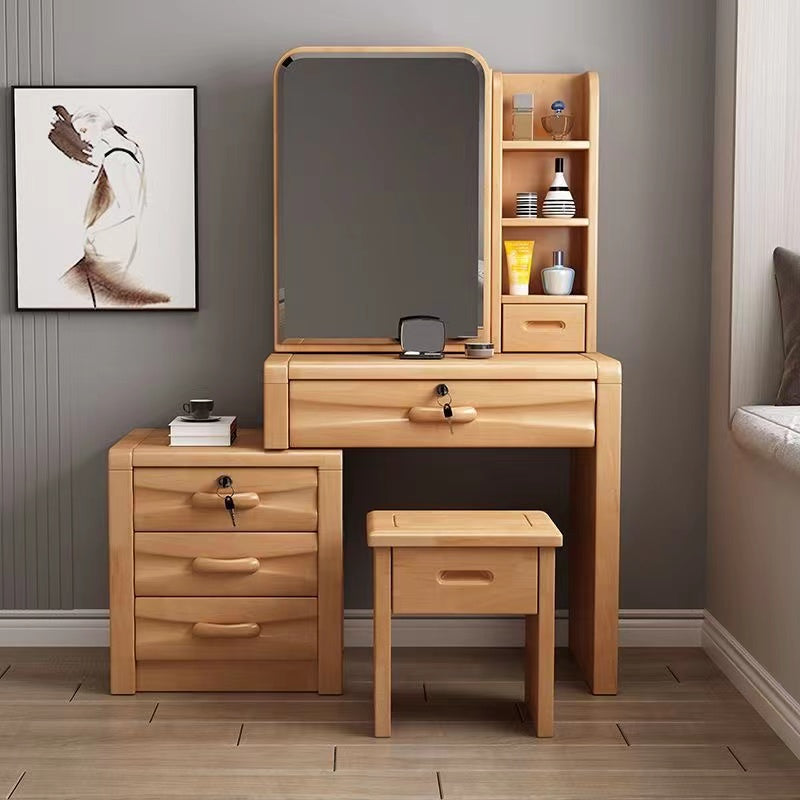 Solid Wood Traditions Bedroom Mirror with Drawer Dressing Table