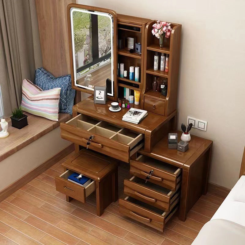 Solid Wood Traditions Bedroom Mirror with Drawer Dressing Table