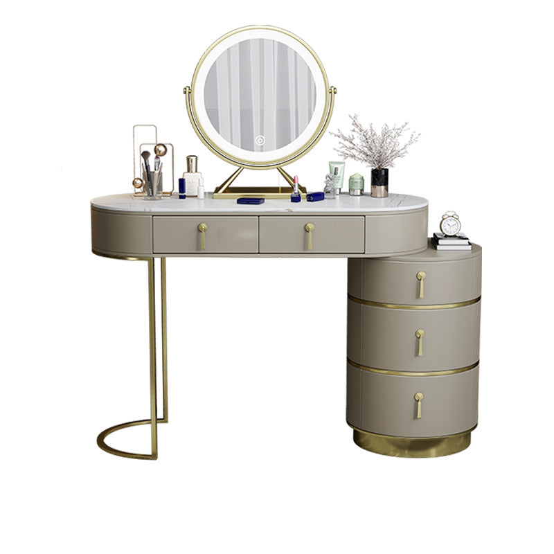 Glam Lighted Mirror Bedroom with Drawer Solid Wood Dressing Table