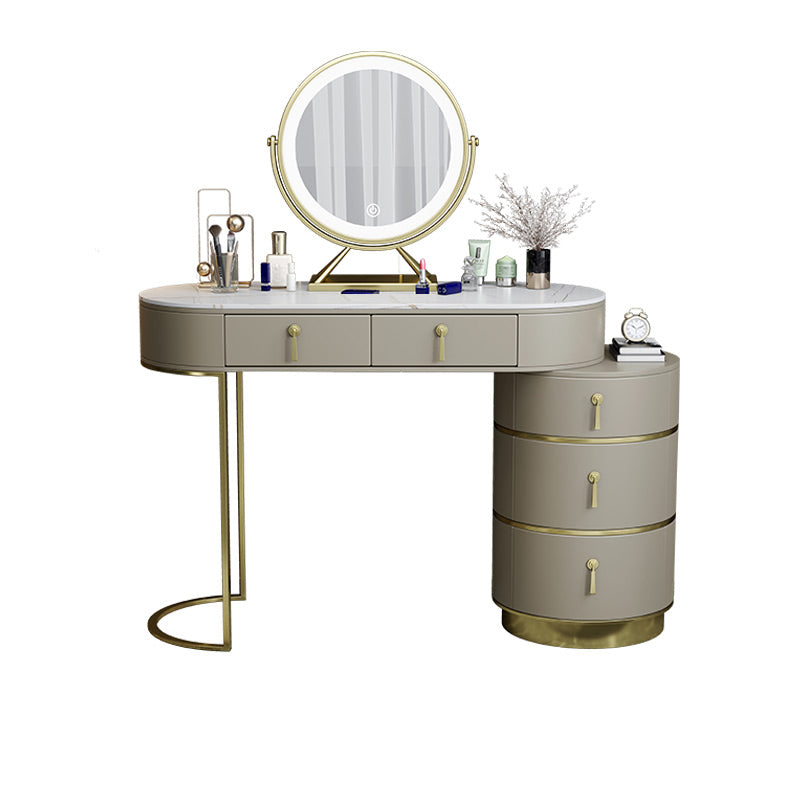 Glam Lighted Mirror Bedroom with Drawer Solid Wood Dressing Table