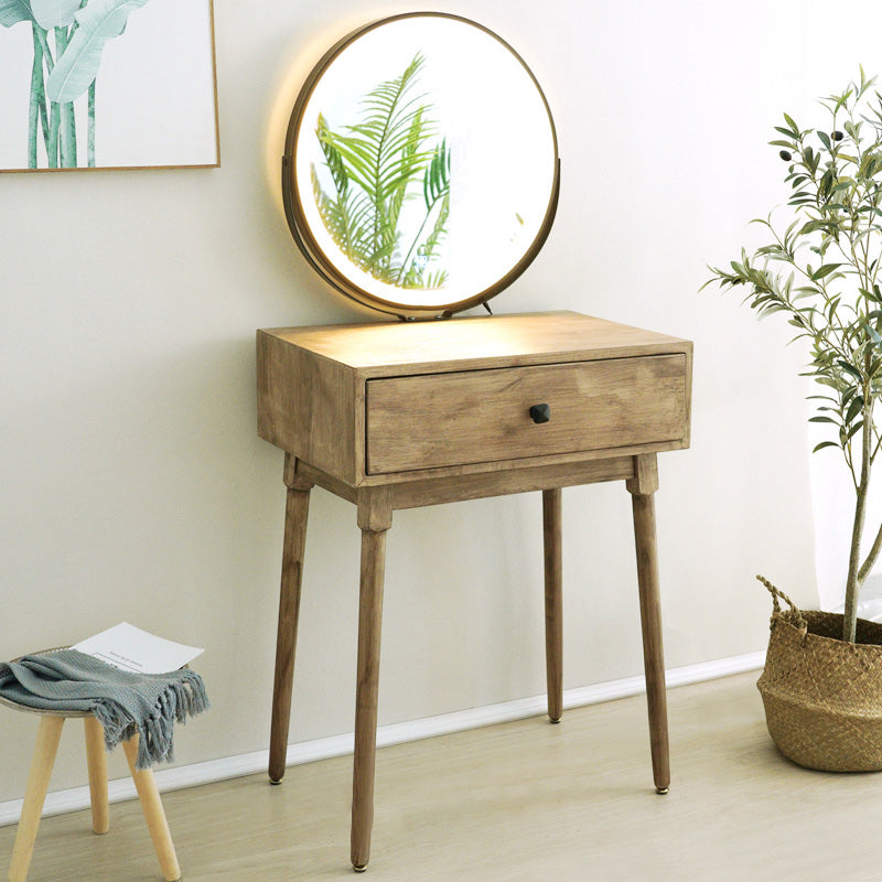 Scandinavian with Drawer Natural Lighted Mirror Bedroom Make-up Vanity